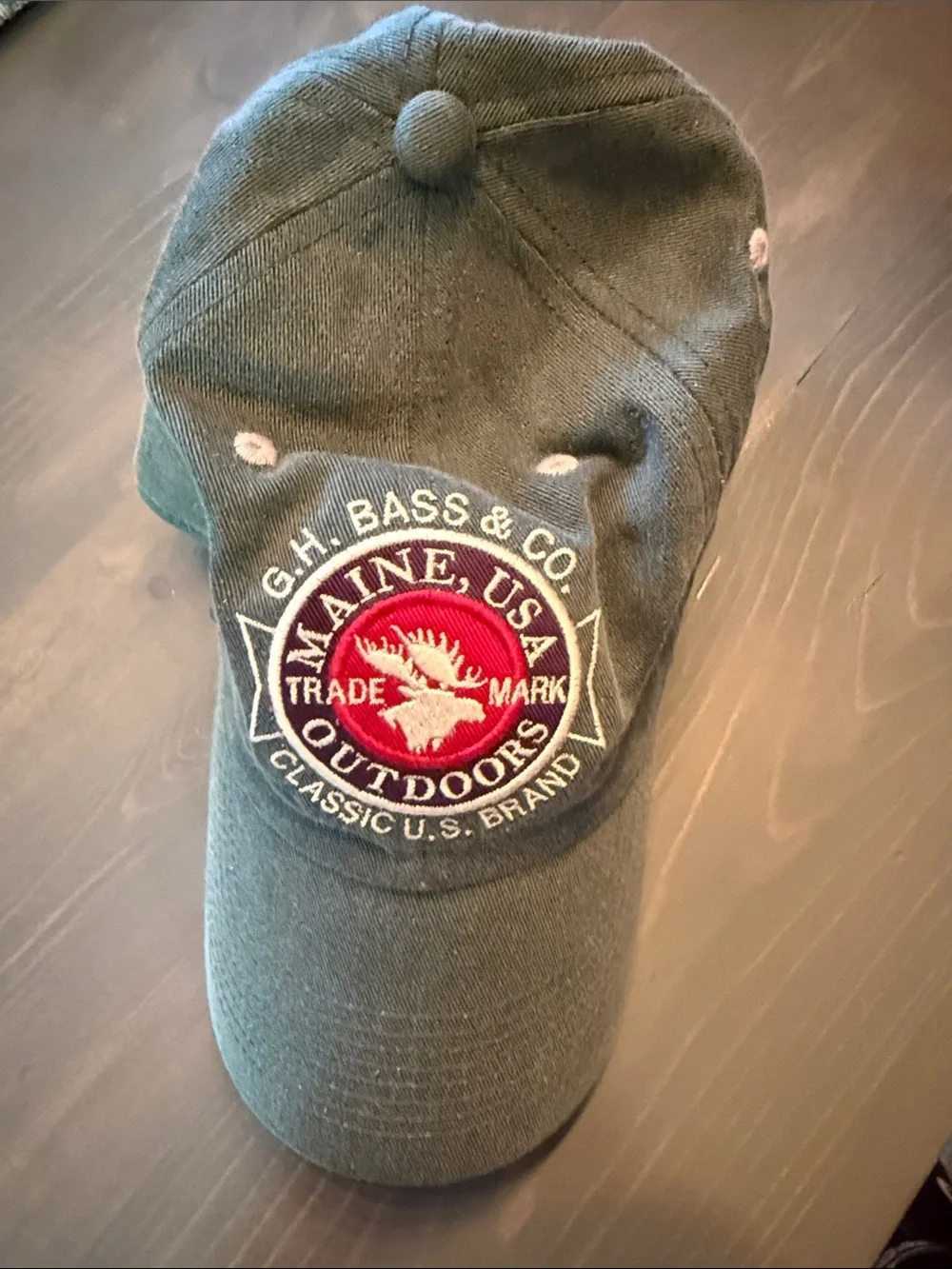G.H. Bass & Co. Olive Green Cap with Red Patch